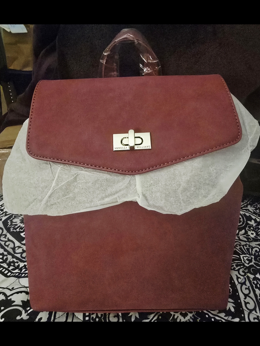 Vanessa Williams Burgundy Posh Twist Mini Backpack